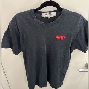 Comme Des garçon play tshirt with gold heart men's M